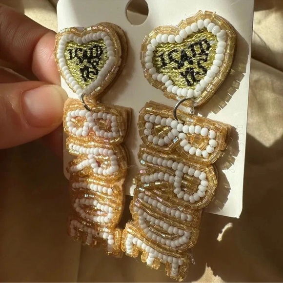 Bride I said Yes Elegant Drop Beaded Crystal Earrings - Picture 3 of 4